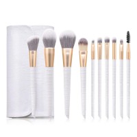 New low MOQ cosmetic brushes tools kit custom logo 10pcs make up brush unique private label makeup brushes